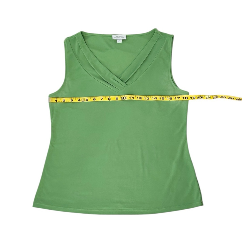 Tahari ASL Women’s Lime Chartreuse Green Sleeveless V-Neck Blouse Top Size L - Picture 7 of 10